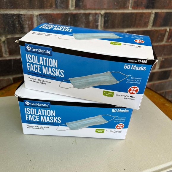 Other | Nwt Pack Of 2 Disposable Blue Isolation Face Masks | Poshmark